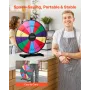 VEVOR 610 mm Spinning Prize Wheel, 14 Slots Spinning Wheel with Stand, Tabletop Win Fortune Roulette with a Dry Erase and 2 Mark