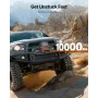 Electric Winch, 4500 kg Load Capacity, 12V DC Truck Winch with Φ8.9 mm x 27.4 m Synthetic Rope, Wireless & Wired Remote Control,