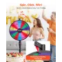 610 mm Spinning Prize Wheel, 14 Slots Spinning Wheel with Stand, Adjustable Height Win Fortune Roulette with a Dry Erase and 2 M
