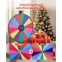 VEVOR 610 mm Spinning Prize Wheel, 14 Slots Spinning Wheel with Stand, Adjustable Height Win Fortune Roulette with a Dry Erase a