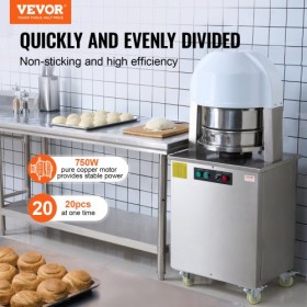 Electric Dough Divider 20PCS Automatic Dough Cutter Bread Maker for Bakery