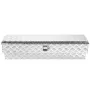 Truck Bed Tool Box, Heavy Duty Aluminum Tool Box with Tread Patterns, Storage Toolbox Chest Organizer with Lock and Key, Ideal f