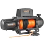 Electric Winch, 6100 kg Load Capacity, 12V DC Truck Winch with Φ9.5 mm x 28 m Synthetic Rope, Wireless & Wired Remote Control, I
