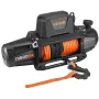 Electric Winch, 6100 kg Load Capacity, 12V DC Truck Winch with Φ9.5 mm x 28 m Synthetic Rope, Wireless & Wired Remote Control, I