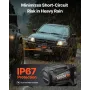 Electric Winch, 5400 kg Load Capacity, 12V DC Truck Winch with Φ9.5 mm x 28 m Synthetic Rope, Wireless & Wired Remote Control, I