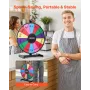 457 mm Spinning Prize Wheel, 14 Slots Spinning Wheel with Stand, Tabletop Win Fortune Roulette with a Dry Erase and 2 Markers, 6