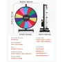 VEVOR 457 mm Spinning Prize Wheel, 14 Slots Spinning Wheel with Stand, Tabletop Win Fortune Roulette with a Dry Erase and 2 Mark