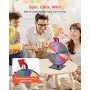 305 mm Spinning Prize Wheel, 14 Slots Spinning Wheel with Stand, Tabletop Win Fortune Roulette with a Dry Erase and 2 Markers, 6