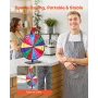 305 mm Spinning Prize Wheel, 14 Slots Spinning Wheel with Stand, Tabletop Win Fortune Roulette with a Dry Erase and 2 Markers, 6