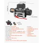 Electric Winch, 4500 kg Load Capacity, 12V DC Truck Winch with Φ8.3 mm x 19.8 m Steel Rope, Wireless & Wired Remote Control, IP5