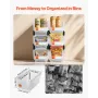 Plastic Stackable Storage Bins, 37.7 x 21.5 x 18 cm (6 Pack), Plastic Containers for Organizing & Storage Bins for Closet, Garag