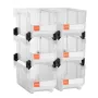 stabelbare plastbeholdere, 37,7 x 21,5 x 18 cm (6 pakke)