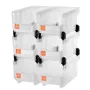 Plastic Stackable Storage Bins, 37.7 x 21.5 x 18 cm (6 Pack), Plastic Containers for Organizing & Storage Bins for Closet, Garag