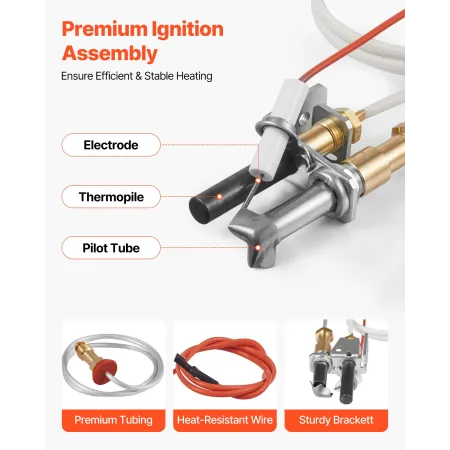 VEVOR Gas Pilot Samling, OE 446-512A, HSRV 446-512A, SRV 446-512A Pejs Gas Pilot Samling Kit, Natural Gas Ignition Relac
