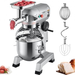 Commercial Stand Mixer, 20Qt Stainless Steel Bowl, 1100W 2 in 1 Multifunctional Electric Food Mixer with Meat Grinder & 3