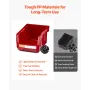 Wall Mounted Storage Bins, 12 Plastic Bins & 3 Metal Rails, Plastic Hanging Stackable Storage Bin for Screws, Nuts, Bolts, Nails