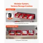 Wall Mounted Storage Bins, 12 Plastic Bins & 3 Metal Rails, Plastic Hanging Stackable Storage Bin for Screws, Nuts, Bolts, Nails
