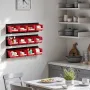 vægmonterede opbevaringsbeholdere, 12 plastbeholdere og 3
