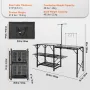 Camping Kitchen Table, One-piece Folding Portable Cook Station with A Carrying Bag, Long Aluminum Camping Table 3 Side Tables, 2