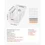 VEVOR stabelbare plastbeholdere, 27,6 x 14 x 13 cm (8-pak), plastikbeholdere til organisering og opbevaringsspande til skab, G