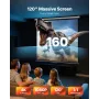 VEVOR Manual Projector Screen, 3048 mm 1:1 4K 1080 HD Retractable Pull Down Projector Screen, Wall Mounted Movie Projection with