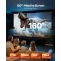 Projector Screen, 3048 mm 16:9 4K 1080 HD Projection Screen, Wall Mounted Projection Dispaly Projector with 8 Hooks and Double-S