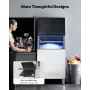 Commercial Ice Maker Storage Bin, 136 KG Capacity Stainless Steel Ice-Bin, Commercial Ice Storage Bin with Adjustable Anti-slip 