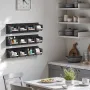 vægmonterede opbevaringsbeholdere, 12 plastbeholdere og 3