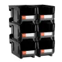 stabelbare plastbeholdere, 37,7 x 21,5 x 18 cm (6 pakke)