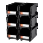 stabelbare plastbeholdere, 37,7 x 21,5 x 18 cm (6 pakke)
