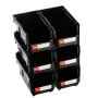 Plastic Stackable Storage Bins, 37.7 x 21.5 x 18 cm (6 Pack), Plastic Containers for Organizing and Storage Bins for Closet, Gar