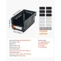 Plastic Stackable Storage Bins, 37.7 x 21.5 x 18 cm (12 Pack), Plastic Containers for Organizing & Storage Bins for Garage, Smal