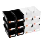 VEVOR Plastic Stackable Storage Bins, 37.7 x 21.5 x 18 cm (12 Pack), Plastic Containers for Organizing & Storage Bins for Garage
