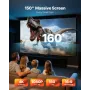 Projector Screen, 3810 mm 16:9 4K 1080 HD Projection Screen, Wall Mounted Projection Dispaly Projector with 12 Hooks and Double-