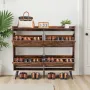 VEVOR Shoe Cabinet with 4 Flip Drawers, Farmhouse Shoes Storage Cabinet with Wood Legs and Anti-Tipping Device, Freestanding Sho