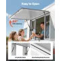 Concession Window 135x84 cm, Aluminum Alloy Service Window for Food Truck, Up to 85 Degrees Stand Serving Window with 4 Sliding 