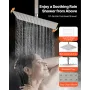 Shower Faucet Set, 254 mm Ceiling Mount Rainfall Shower System with 152 mm Wall Mount Head and 2 in 1 Handheld Spray, Rotatable 