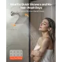 Shower Faucet Set, 254 mm Ceiling Mount Rainfall Shower System with 152 mm Wall Mount Head and 2 in 1 Handheld Spray, Rotatable 