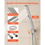 VEVOR Shower Faucet Set, 254 mm Ceiling Mount Rainfall Shower System with 152 mm Wall Mount Head and 2 in 1 Handheld Spray, Rota