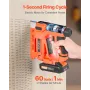 VEVOR Cordless Brad Nailer, 2-i-1 sømpistol hæftepistol, 18 Gauge 15 mm, Inkluderer 1000 stk hæfteklammer og 1000 stk søm, med