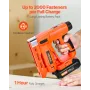 VEVOR Cordless Brad Nailer, 2-i-1 sømpistol hæftepistol, 18 Gauge 15 mm, Inkluderer 1000 stk hæfteklammer og 1000 stk søm, med