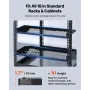 VEVOR 1U Server Rack Shelf, 4 PCS, 22.68 kg Max Load-Bearing Vented Cantilever, Wall Mount or Rack Mount Shelf with Tray, 254 mm