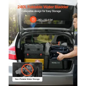 VEVOR Water Storage Bladder, 240L Water Storage Container Tank, 1000D PVC Large Capacity Soft Bag Bladder, Collapsible Portable 