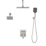 Shower Faucet Set, 305 mm Ceiling Mount Rainfall Shower System with 152 mm Wall Mount Head and 4 in 1 Handheld Spray, Rotatable 