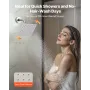 Shower Faucet Set, 406 mm Thermostatic Ceiling Mount Rainfall Shower System with 152 mm Wall Mount Head, 6 Body Jets and Handhel