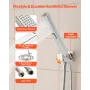 Shower Faucet Set, 254 mm Ceiling Mount Rainfall Shower System with 6 Body Jets and 2 in 1 Handheld Spray, Rotatable 3-Function 