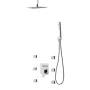VEVOR Shower Faucet Set, 254 mm Ceiling Mount Rainfall Shower System with 6 Body Jets and 2 in 1 Handheld Spray, Rotatable 3-Fun