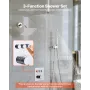 VEVOR Shower Faucet Set, 305 mm Thermostatic Ceiling Mount Rainfall Shower System with 152 mm Wall Mount Head and 2 in 1 Handhel