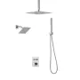 Shower Faucet Set, 305 mm Thermostatic Ceiling Mount Rainfall Shower System with 152 mm Wall Mount Head and 2 in 1 Handheld Spra