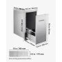 Outdoor Kitchen Trash Drawer, 13.54"W x 19.61"D x 25.79"H Interior Storage, Multi-Purpose Outdoor Kitchen Drawers Stainless Stee